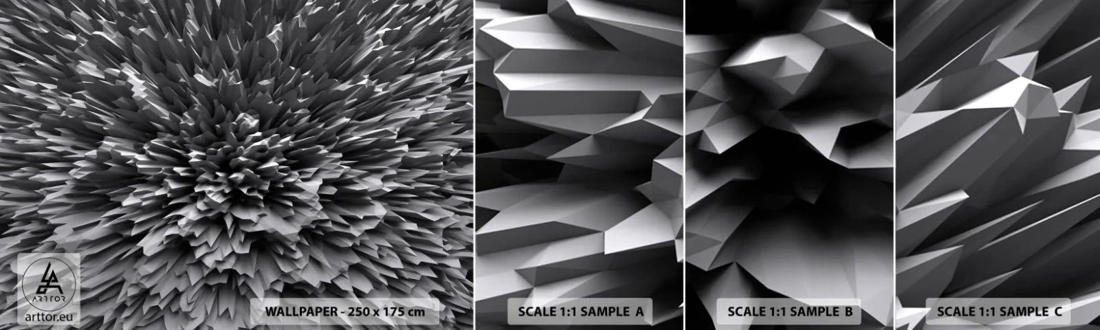 Provbit av självhäftande fototapet Deluxe Sticker - Det kan inte bli vassare än så här - 3D, Modern, Tredimensionell - 100x30 cm