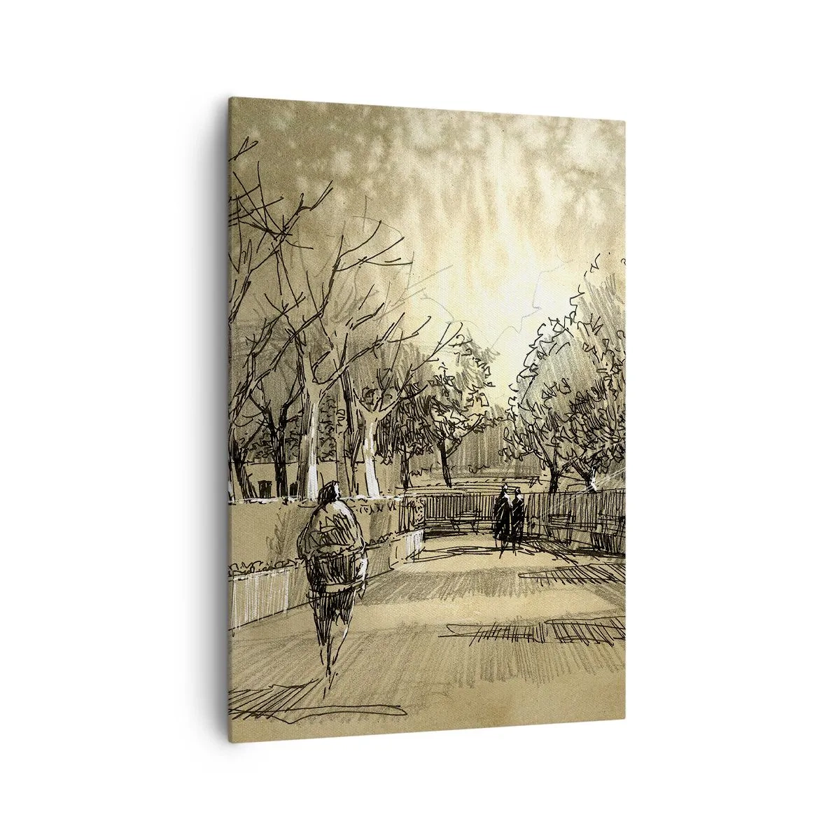 Canvastavla - Bild på duk - En stund fångad med penna - 70x100 cm