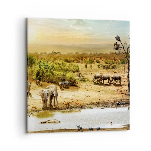 Canvastavla - Bild på duk - "Det mynnade en flod från Eden…" - 70x70 cm