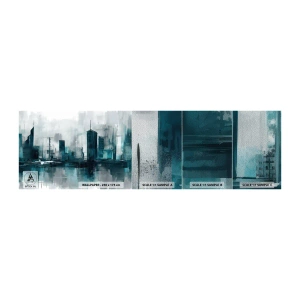 Provbit av fototapet Premium Sand - Regnfärgad stad - Stad, Arkitektur, Bit - 100x30 cm