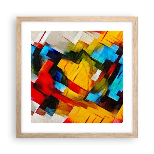 Affisch i ram av ljusek - Färgmix - 40x40 cm