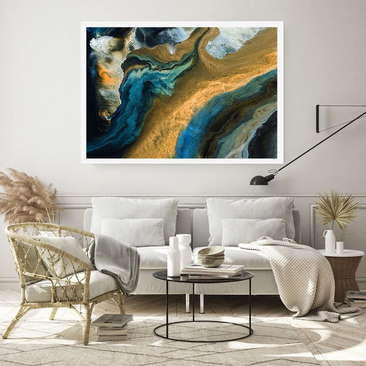 Affisch - Blå – gul – ömsesidiga influenser - 91x61 cm