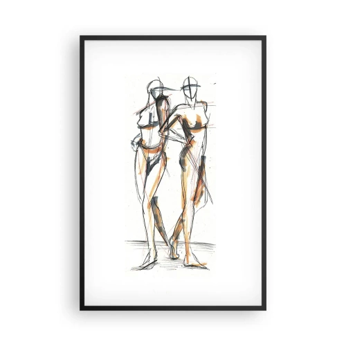 Affisch i svart ram - Charmens studie - 61x91 cm