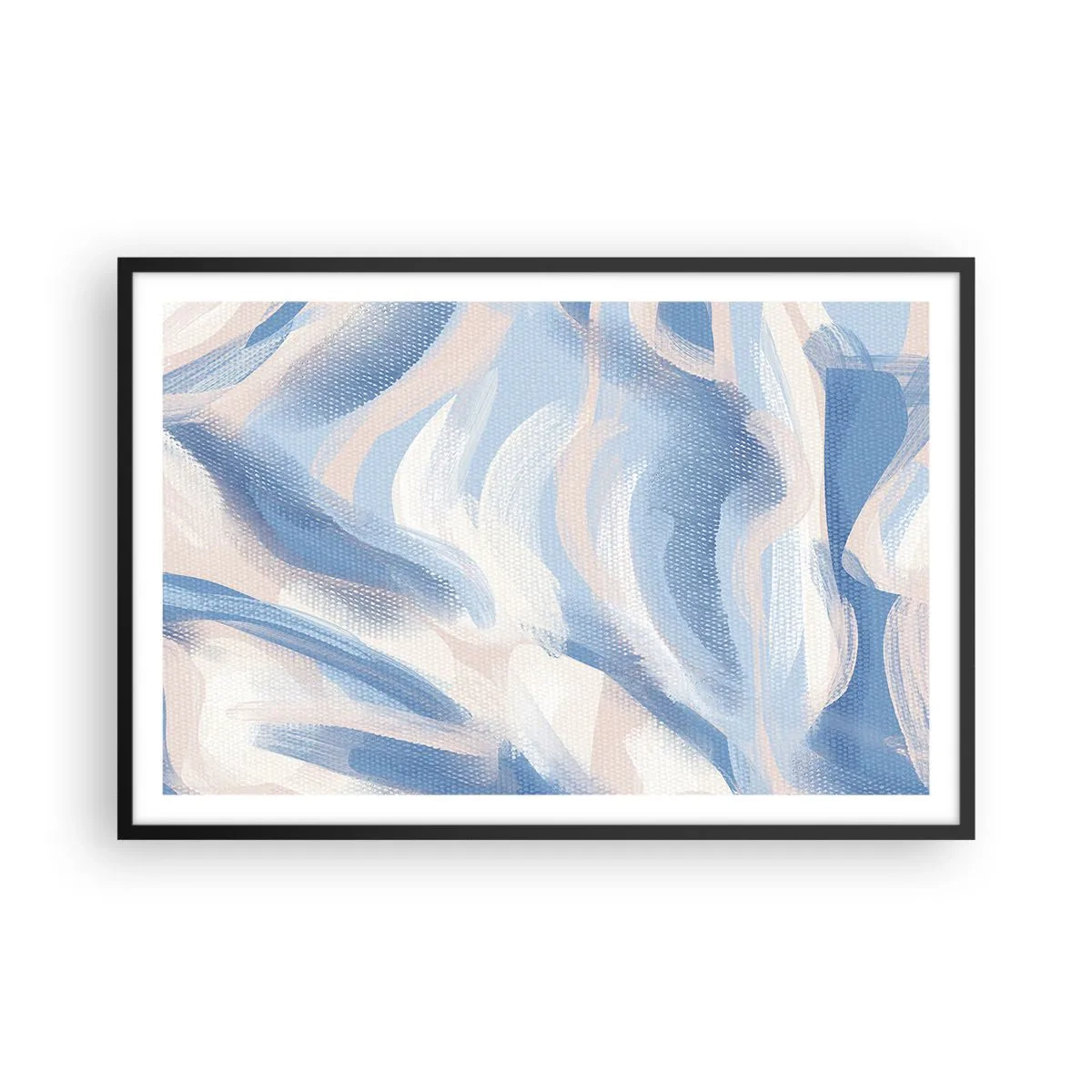 Affisch i svart ram - Blå krusningar - 91x61 cm