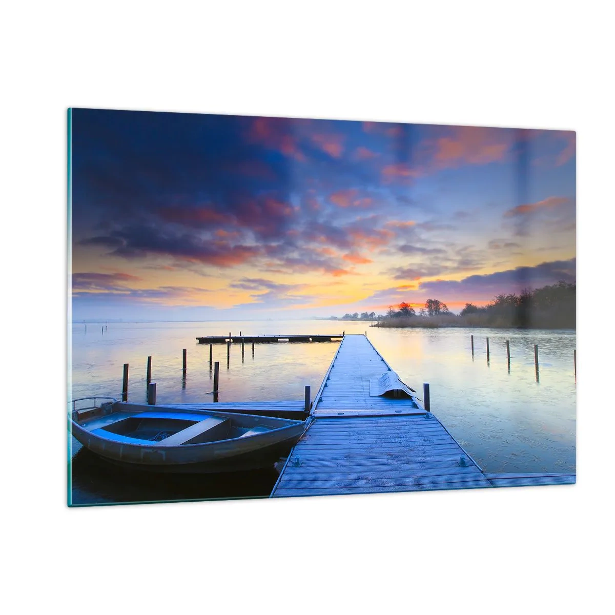 Glastavla - Bild på glas - Violet-guld ro - 120x80 cm