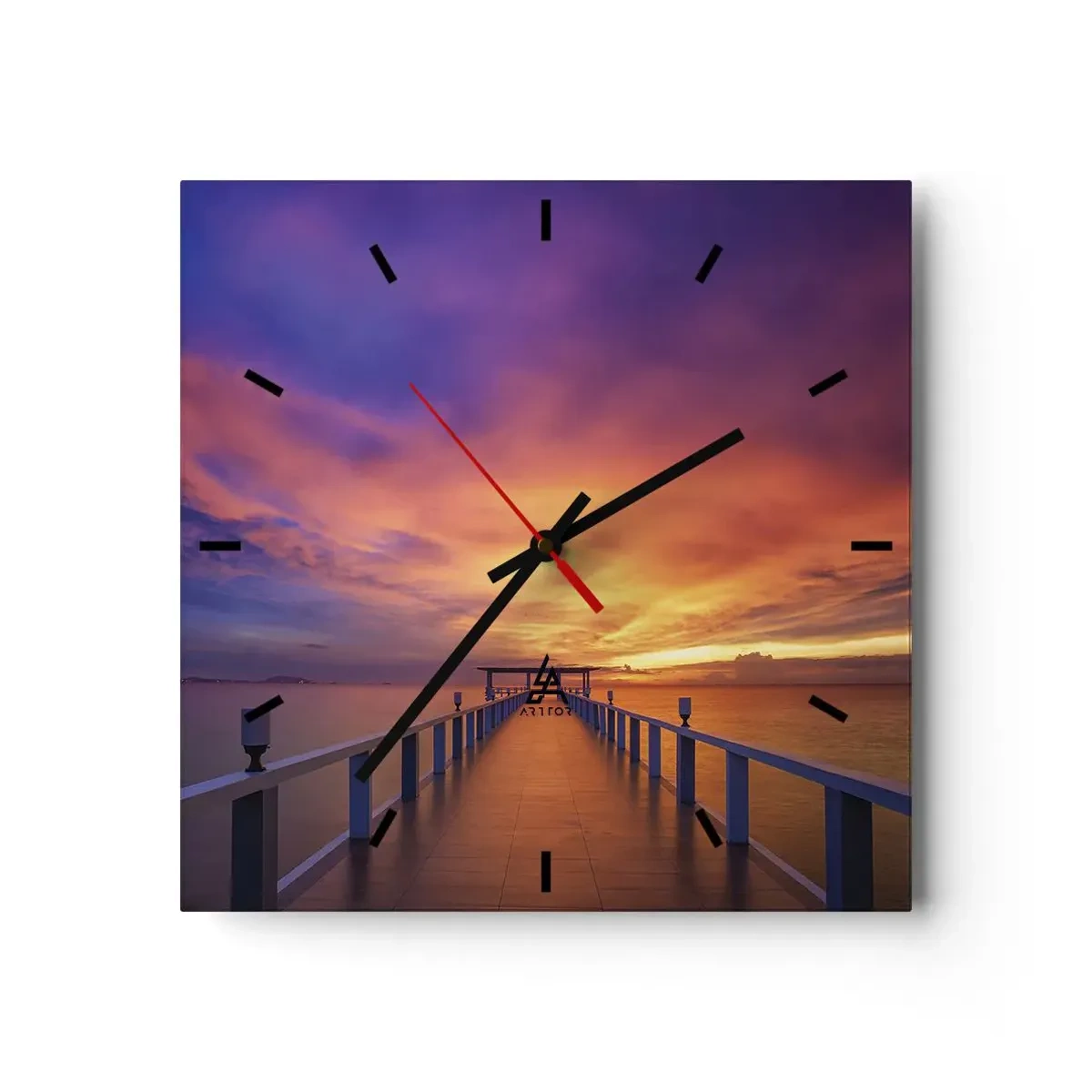 Väggklocka - Klocka på glas - Utan ände - 40x40 cm