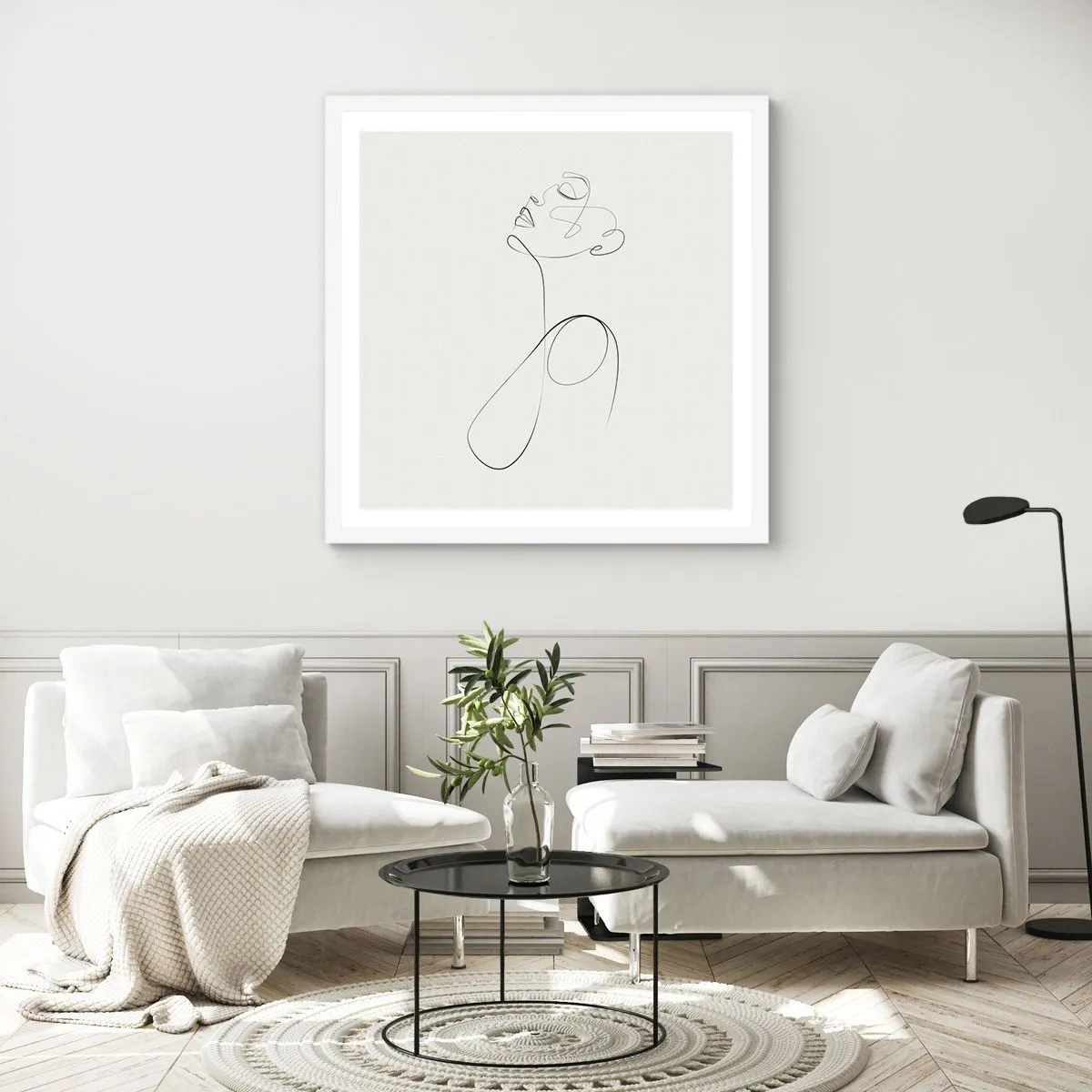 Affisch i vit ram - Förvirrad i drömmarna - 40x40 cm