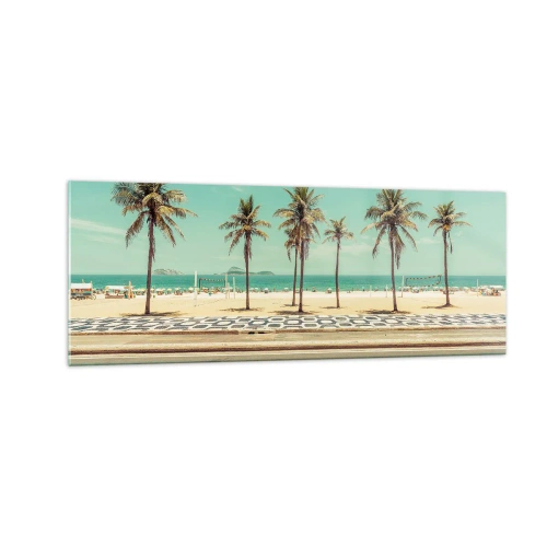 Glastavla - Bild på glas - På stranden - 140x50 cm