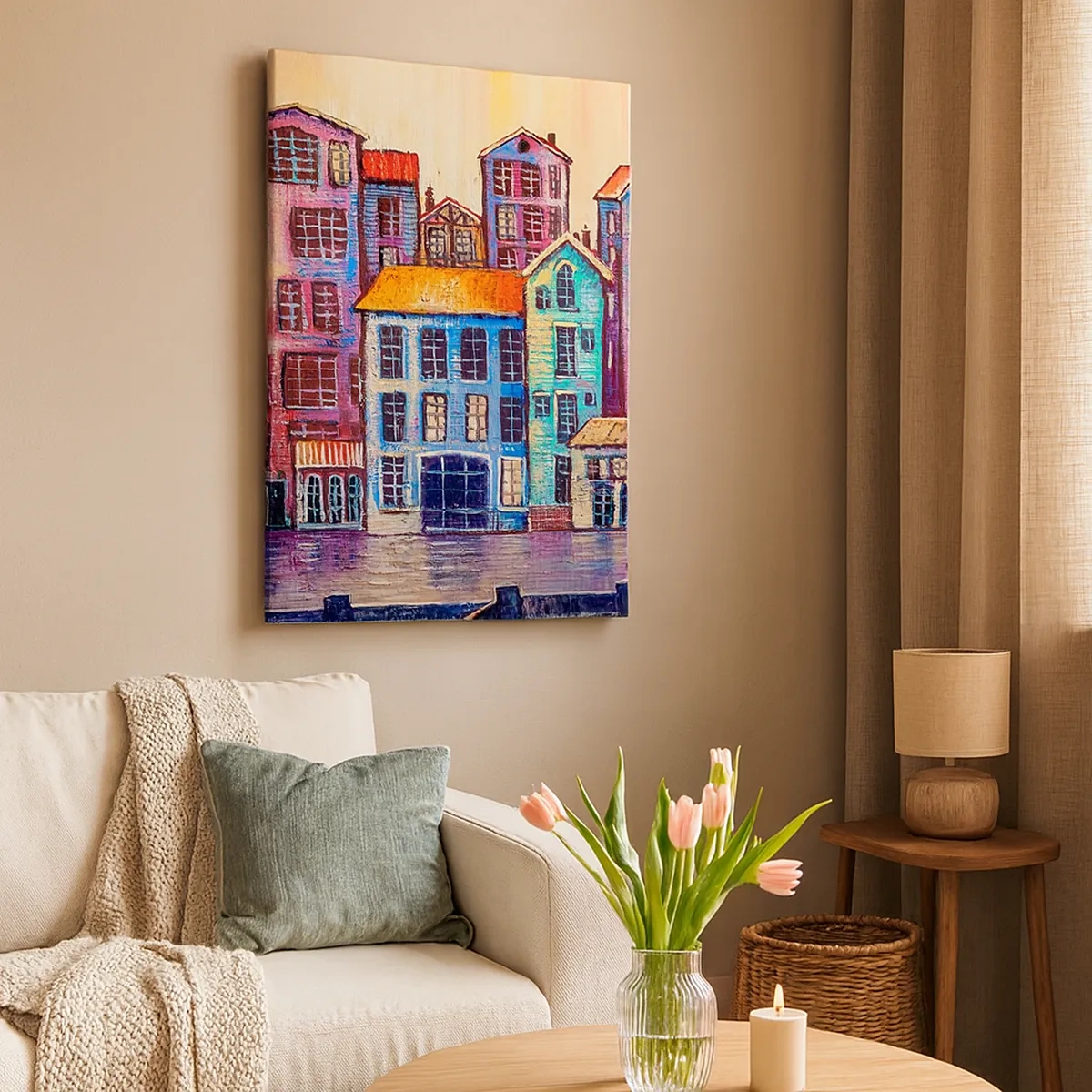 Canvastavla - Bild på duk - En sagostad  - 50x70 cm