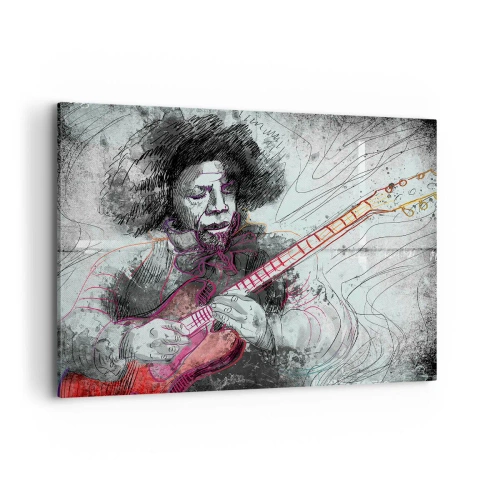 Canvastavla - Bild på duk - På musikens vågor - 100x70 cm