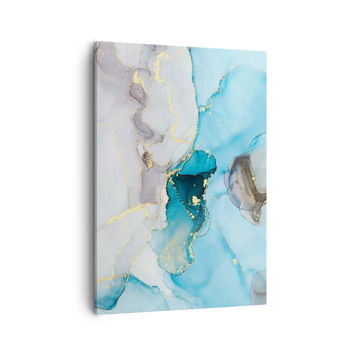 Canvastavla - Bild på duk - Studie över mötet mellan grå och turkos - 50x70 cm