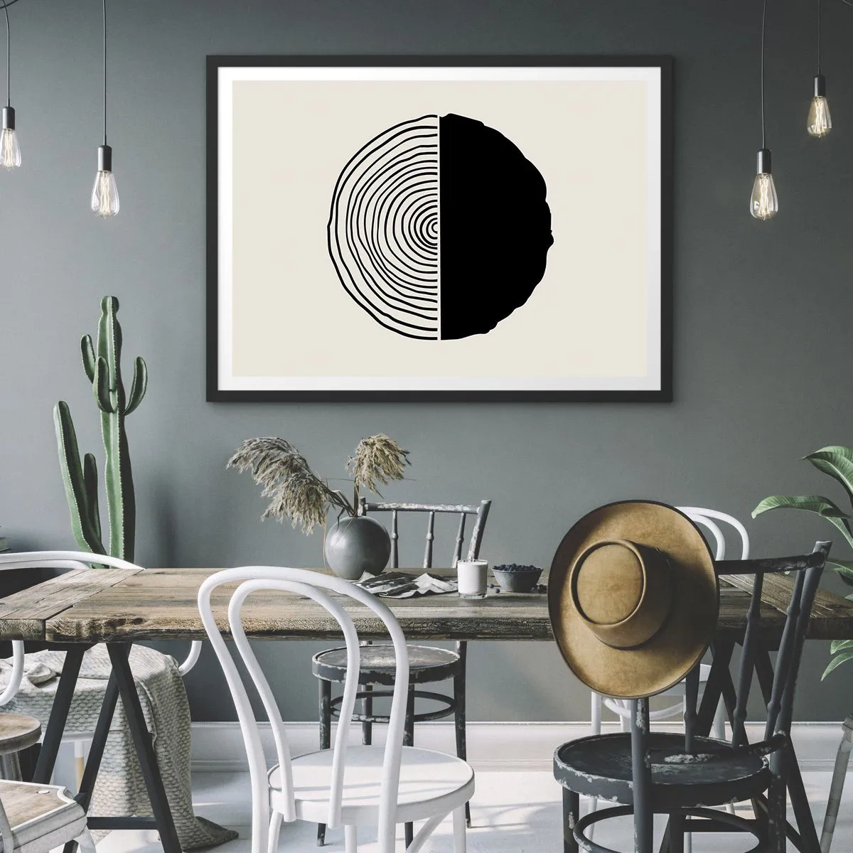 Affisch i svart ram - Hälften hälften - 70x50 cm