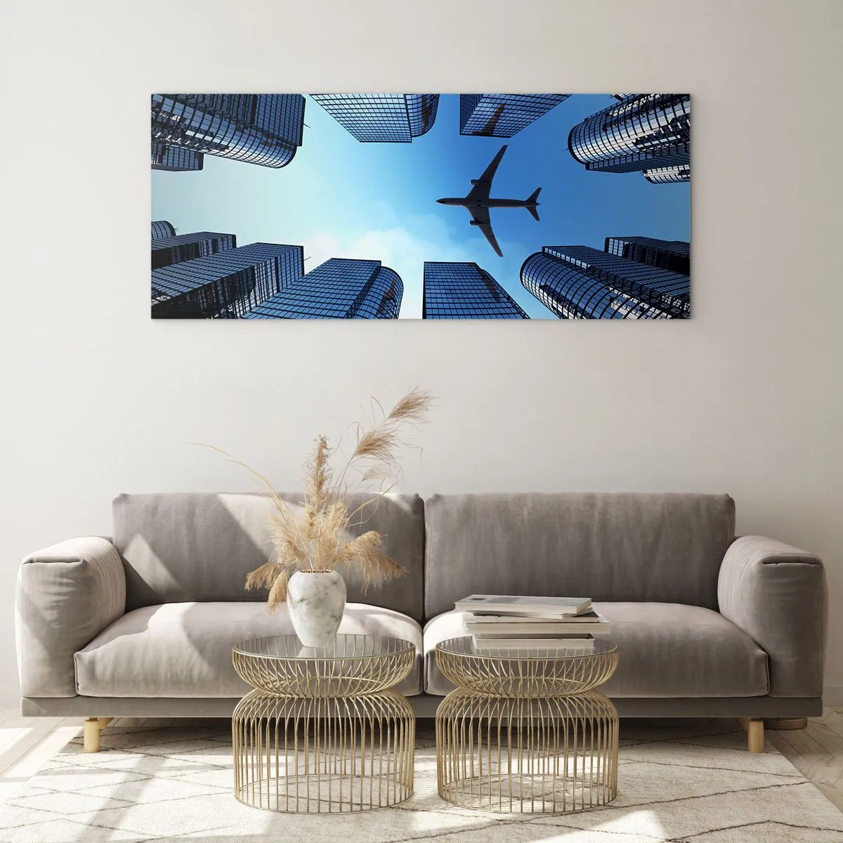 Glastavla - Bild på glas - Utsikten från glasravinen - 90x30 cm