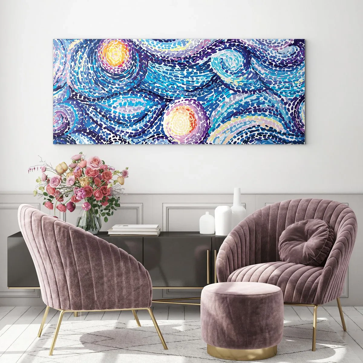 Glastavla - Bild på glas - Från van Goghs tavla - 100x40 cm