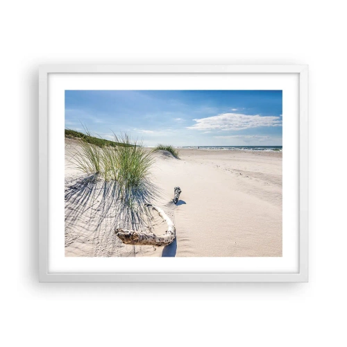 Affisch i vit ram - Vackrast? Östersjöstrand - 50x40 cm
