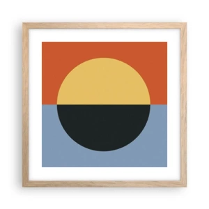 Affisch i ram av ljusek - Komposition av värme och kyla - 40x40 cm