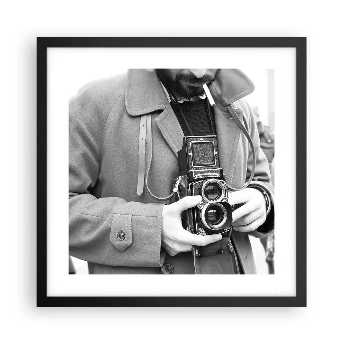 Affisch i svart ram - I retrostil - 40x40 cm