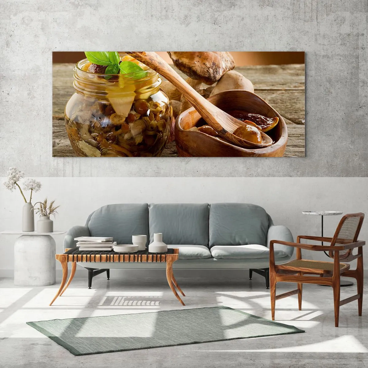 Glastavla - Bild på glas - Färsk, eller saltad, eller höstplockad... - 120x50 cm