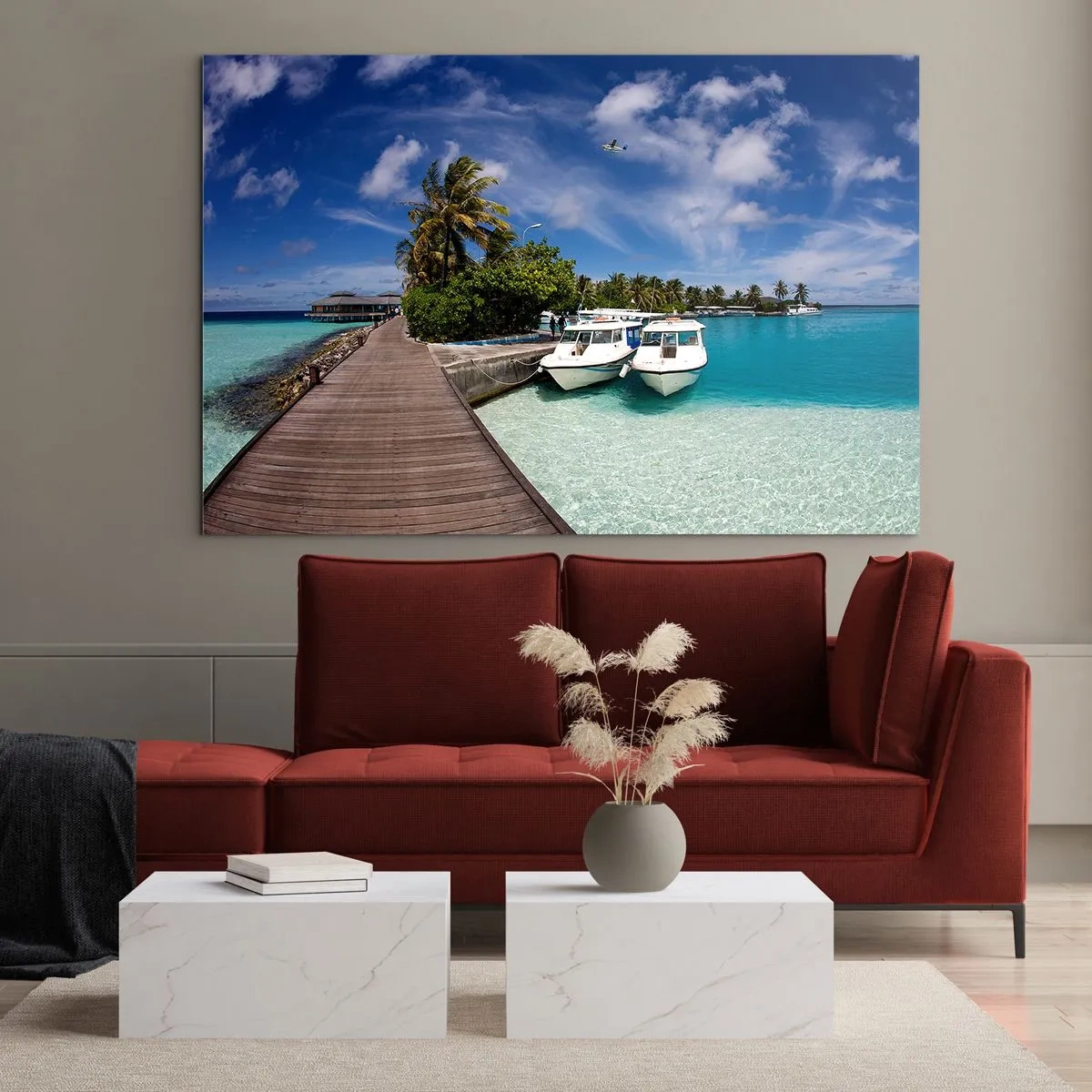 Glastavla - Bild på glas - Paradiset finns - 100x70 cm