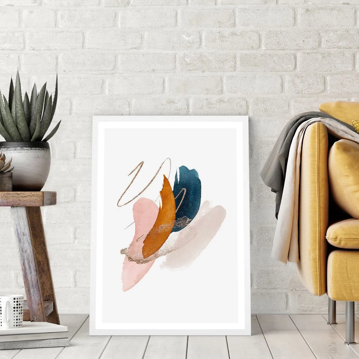 Affisch i vit ram - Bevingad komposition - 70x100 cm