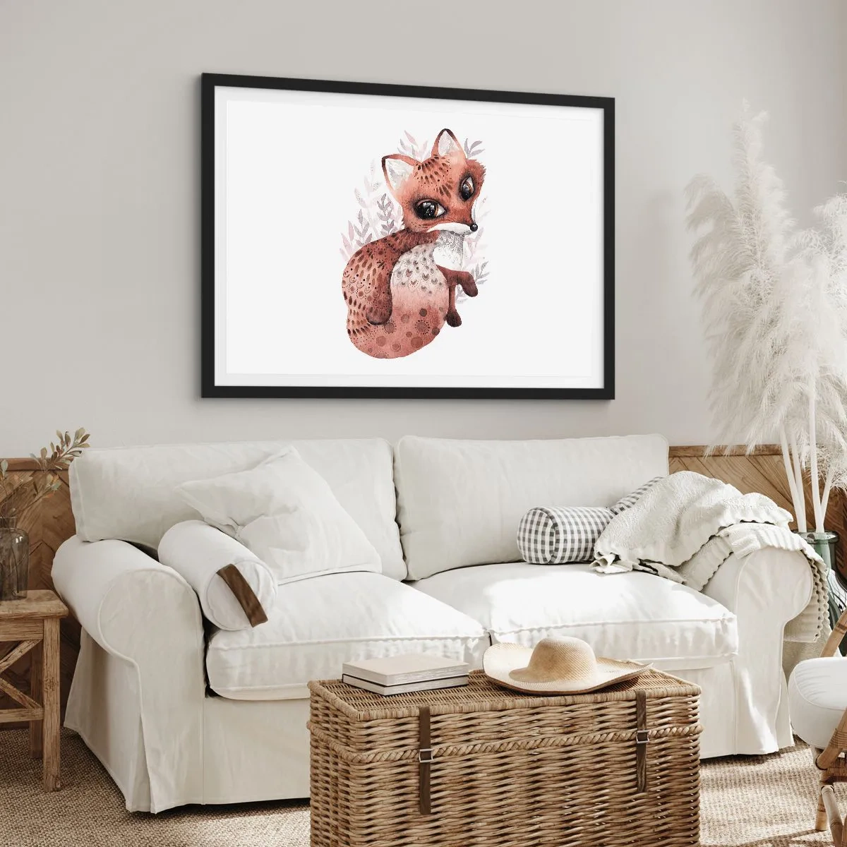 Affisch i svart ram - Bara älska - 100x70 cm