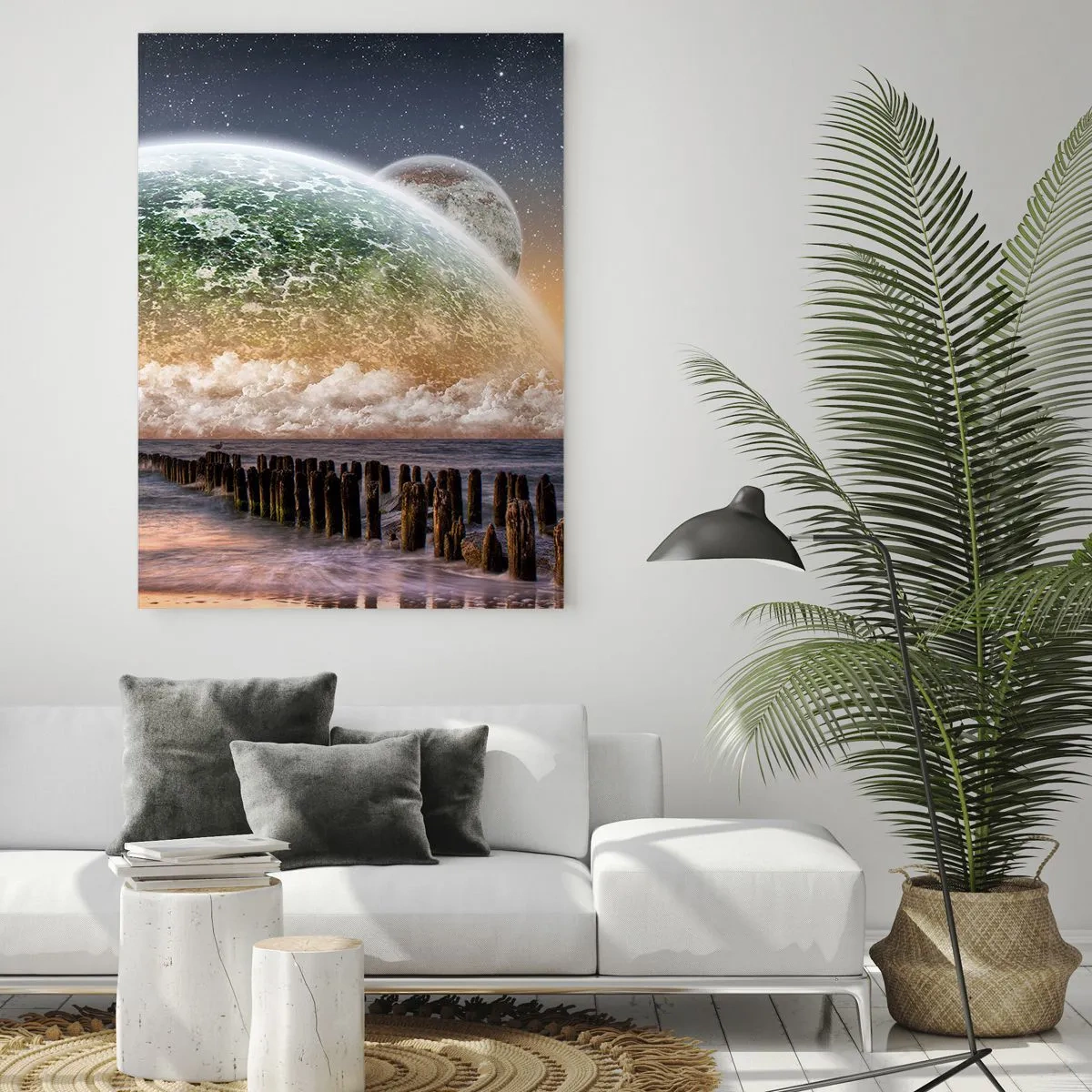 Glastavla - Bild på glas - Och världen uppstod ur vatten - 50x70 cm