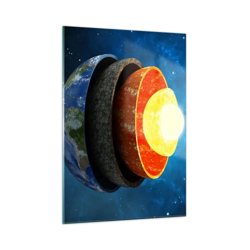 Glastavla - Bild på glas - Resa till jordens inre - 50x70 cm