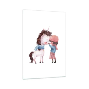 Glastavla - Bild på glas - Vintersaga - 70x100 cm