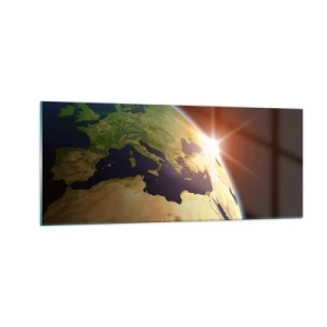 Glastavla - Bild på glas - Soluppgång - 100x40 cm