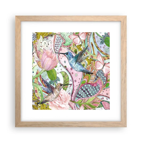 Affisch i ram av ljusek - Inbäddade i klätterväxter - 30x30 cm
