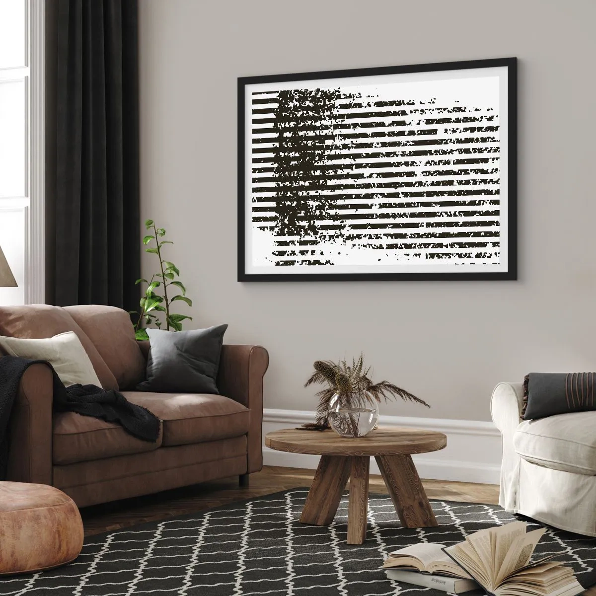 Affisch i svart ram - Rytm och brus - 100x70 cm