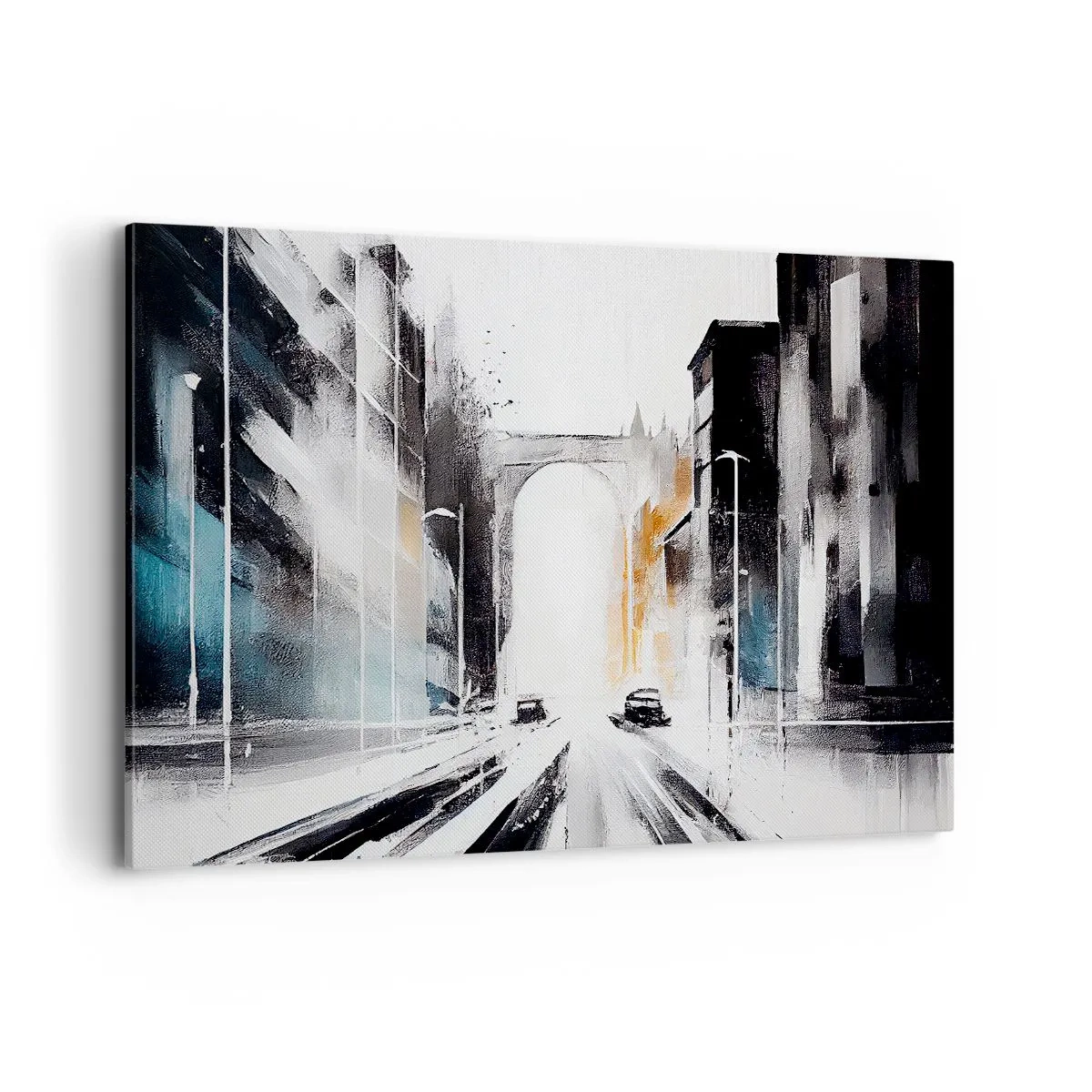 Canvastavla - Bild på duk - Stadsstudie: arkitektur och rörelse - 120x80 cm