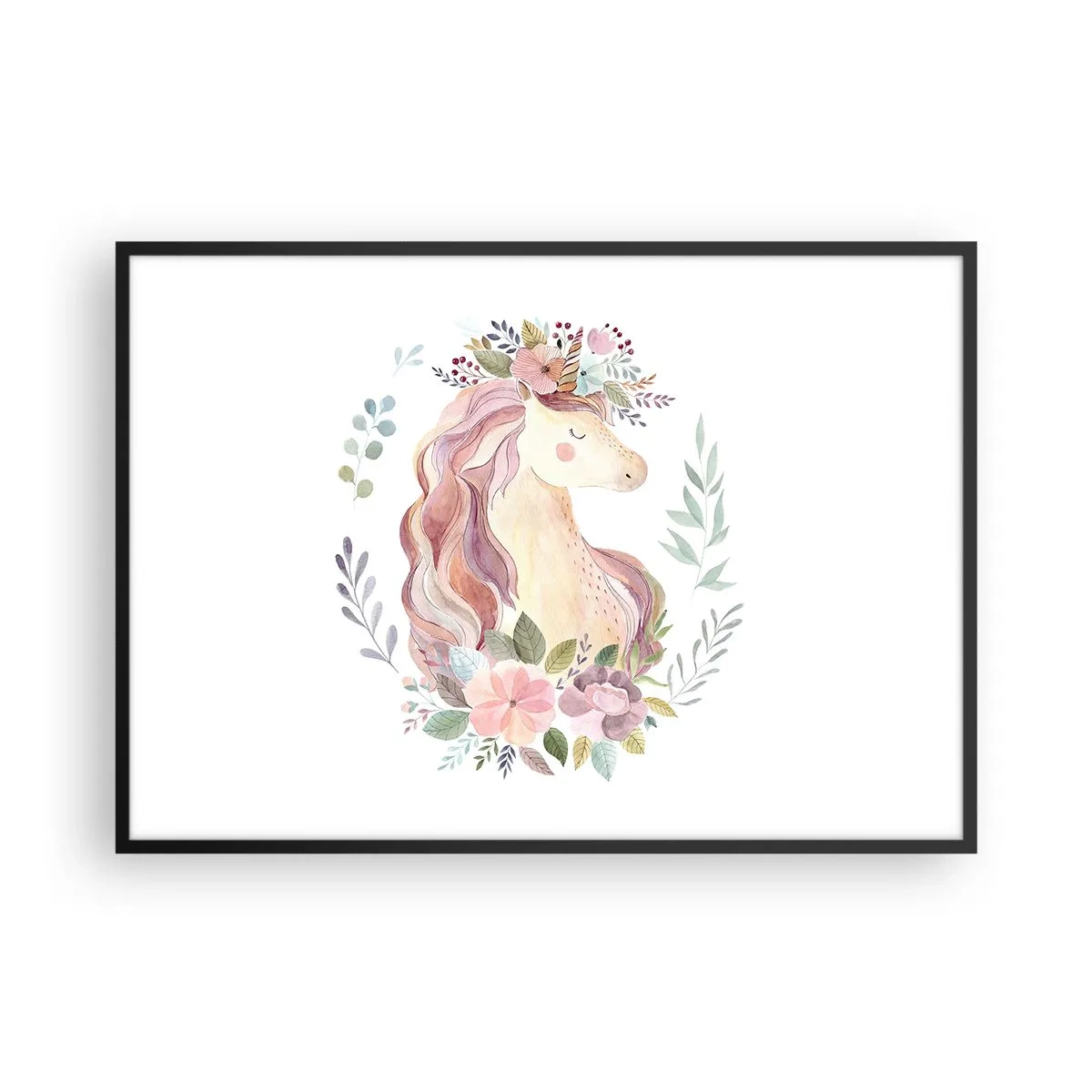 Affisch i svart ram - En inbjudan till sagornas värld - 100x70 cm