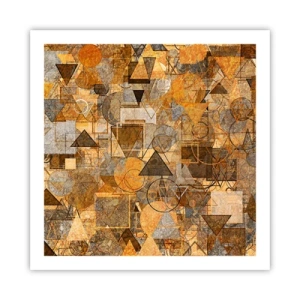 Affisch - Värld infattad i form - 60x60 cm