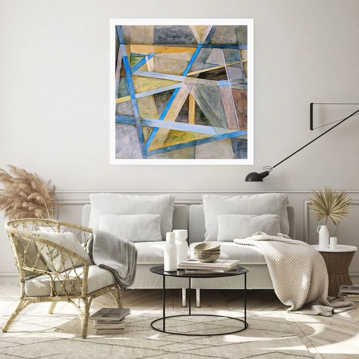 Affisch - Rakt fram eller diagonalt? - 30x30 cm