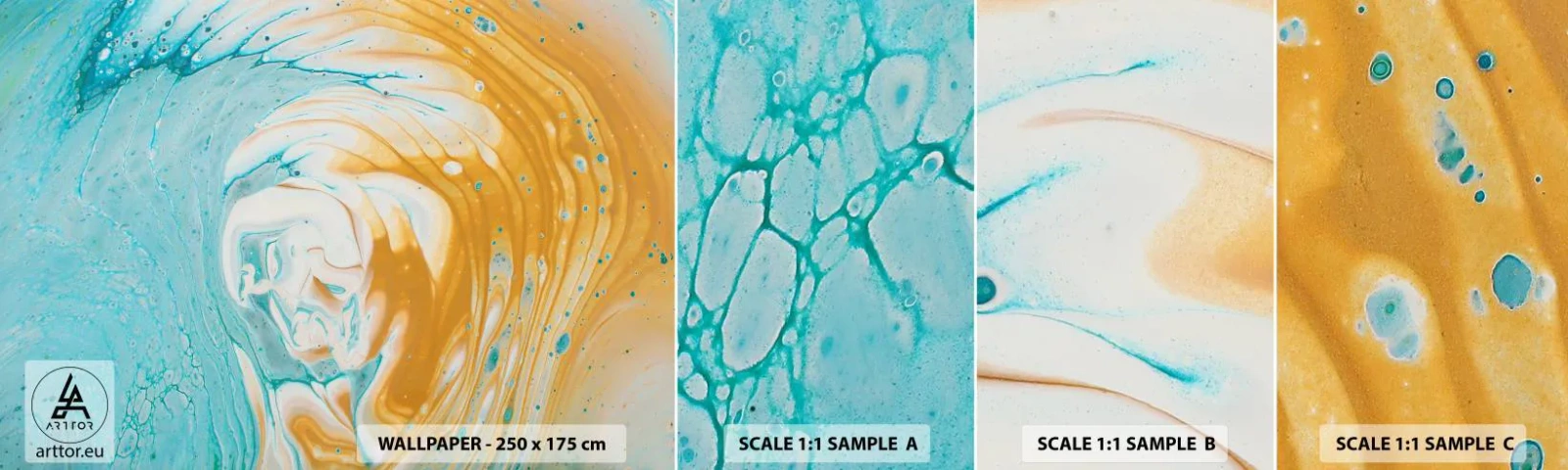 Fototapet Prov Standard Eco - Pastellfärgad virvel - Abstraktion, Bit, Modern konst - 100x30 cm