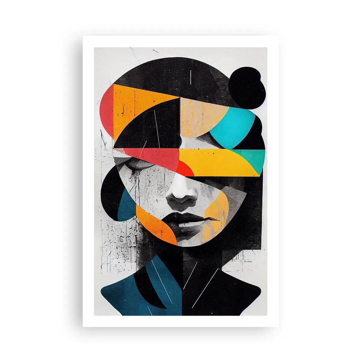 Affisch - Flerfärgad inre porträtt - 61x91 cm