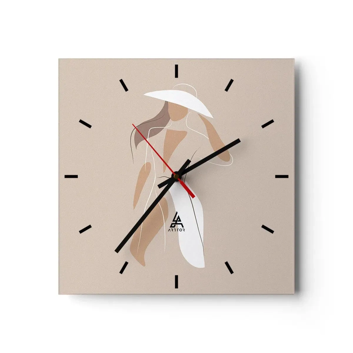 Väggklocka - Klocka på glas - Mode är lek - 30x30 cm