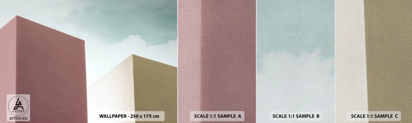 Provbit av fototapet Premium Canvas - Geometri av en solig sommar - Byggnader, Arkitektur, Tredimensionell - 100x30 cm