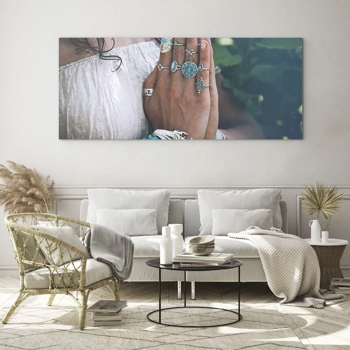 Glastavla - Bild på glas - Välkommen till existensens centrum - 90x30 cm