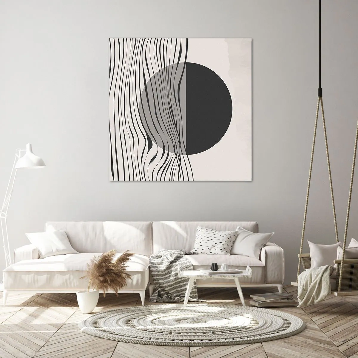 Canvastavla - Bild på duk - Halvdan komposition - 60x60 cm