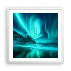 Affisch i vit ram - Nordens underverk - 50x50 cm