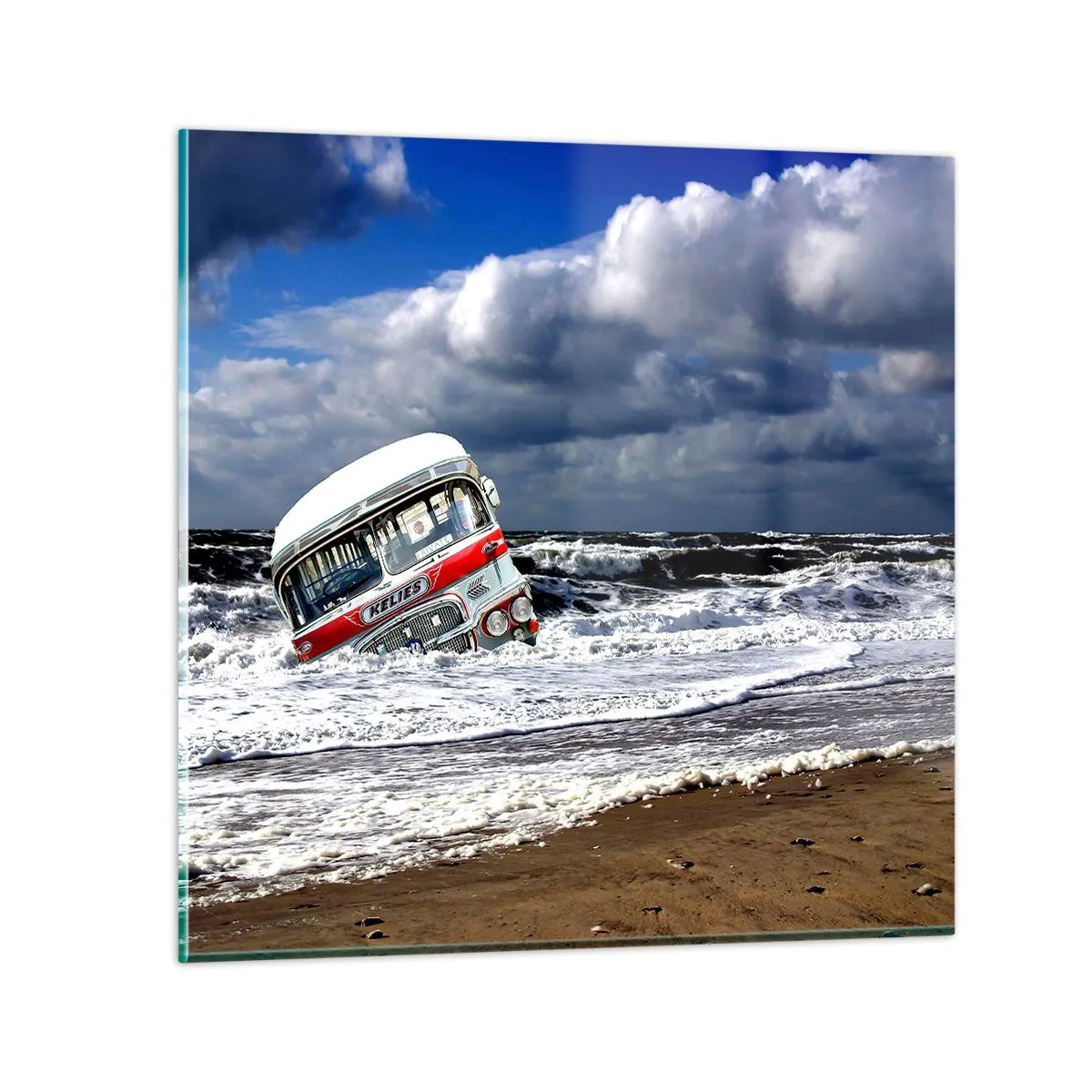 Glastavla - Bild på glas - Förvånad? - 40x40 cm