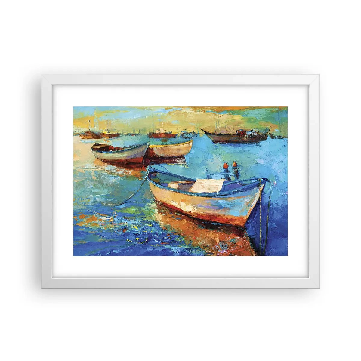 Affisch i vit ram - I en sydlig vik - 40x30 cm