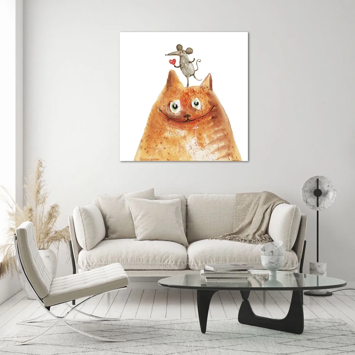 Glastavla - Bild på glas - Kärlekens paradoxer - 40x40 cm