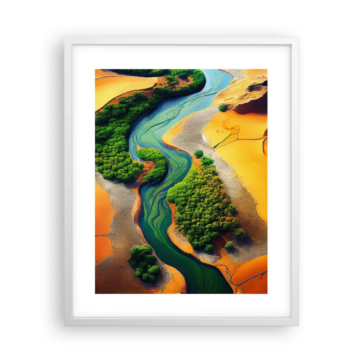 Affisch i vit ram - Livgivande flod - 40x50 cm