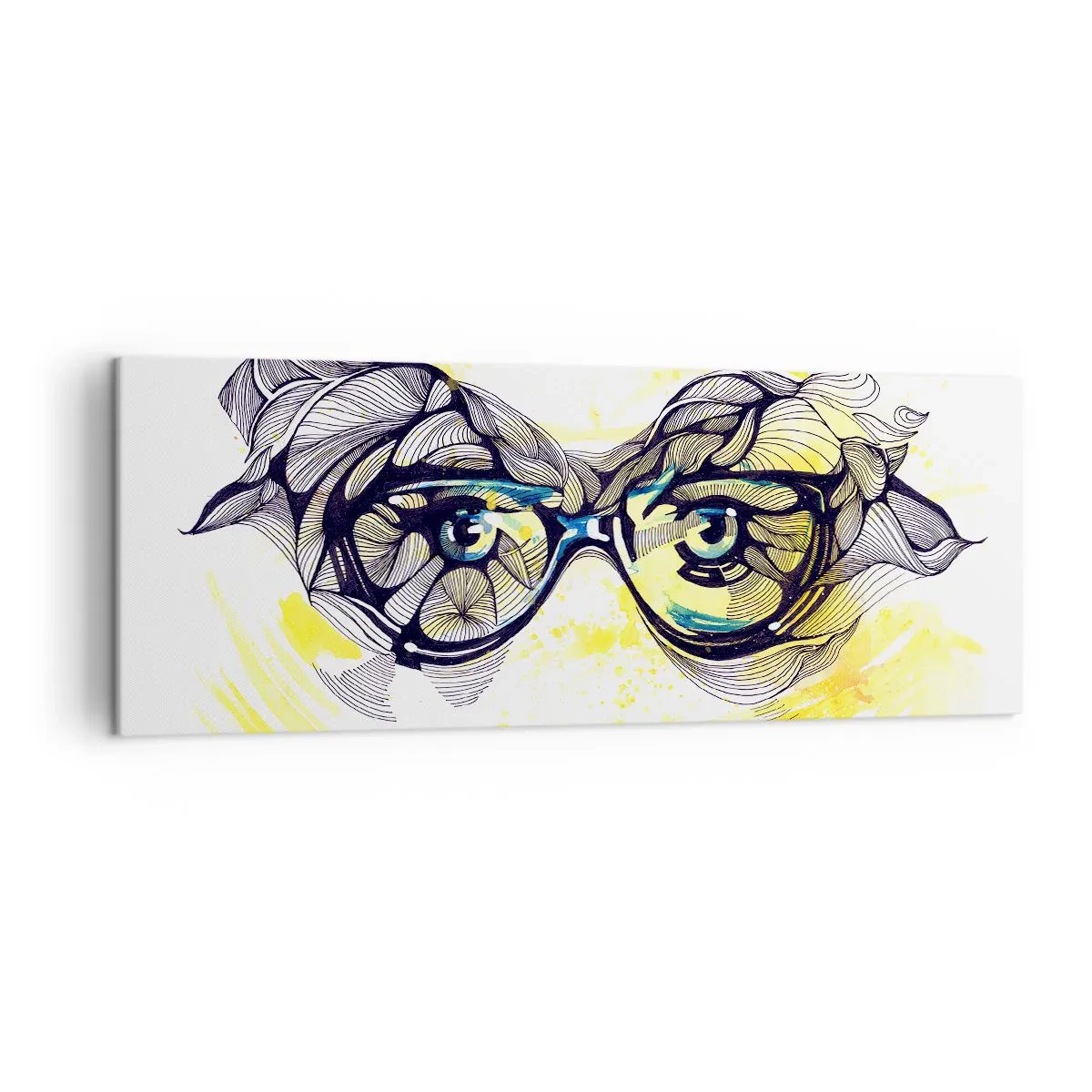 Canvastavla - Bild på duk - Genom blåa glasögon - 140x50 cm