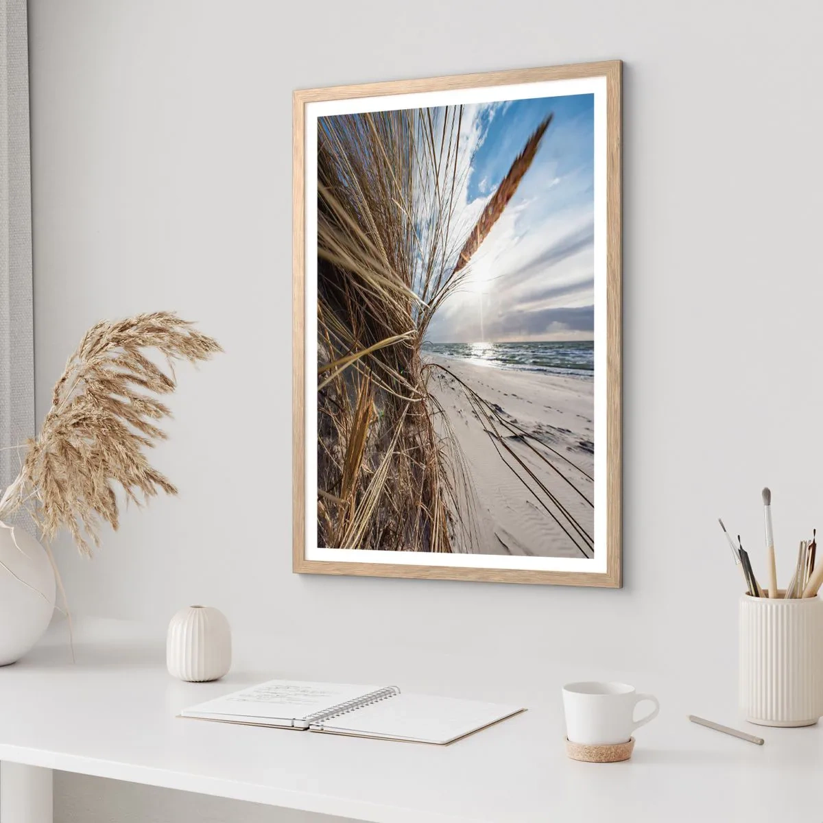 Affisch i ram av ljusek - Elementens möte - 70x100 cm