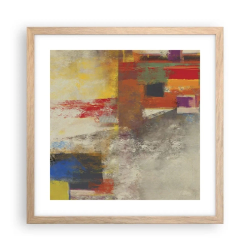 Affisch i ram av ljusek - Färgernas geometri - 40x40 cm