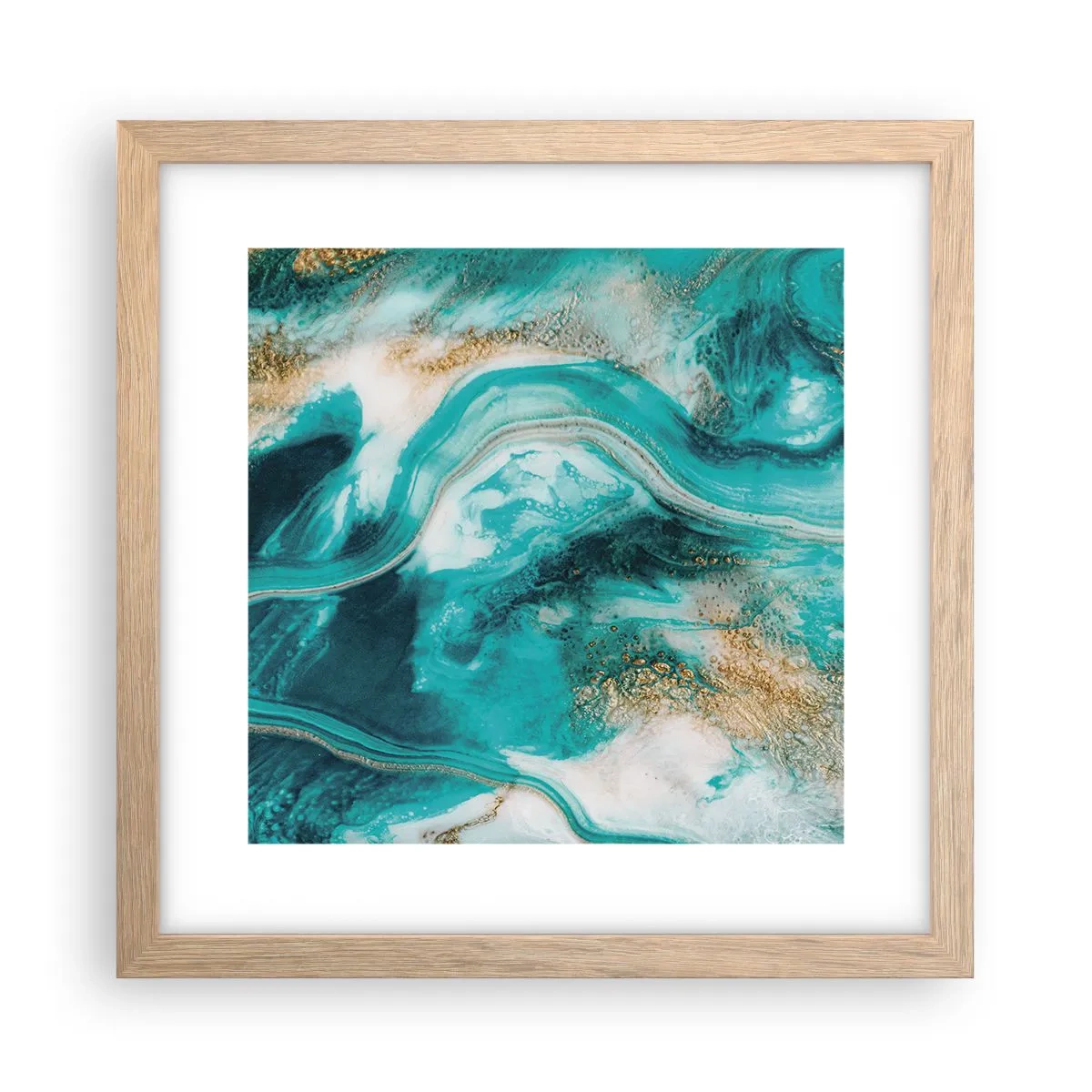 Affisch i ram av ljusek - Guldflod - 30x30 cm